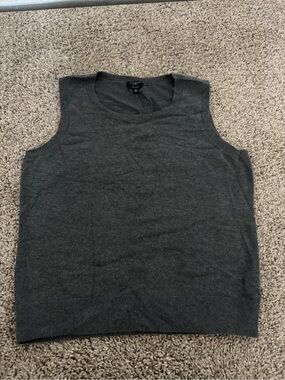 Talbots Petite Gray Pima Cotton Sleeveless Knit Vest